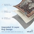thumbnail image 5 of Moynesa Vintage Tiger 8'x10' Large Area Rug for Living Room, Washable Traditional Oriental Rug Distressed Floral Accent Carpet for Bedroom Dining Room Low Pile Non Slip Stain Resistant, Burgundy, 5 of 11