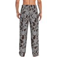 thumbnail image 6 of Mens Pajama Pants, Brown Moose with Pinecones Soft Sleep & Lounge Pants for Men, Cuteness Casual PJ Bottoms Pants with Pockets, 6 of 7
