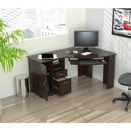 inval corner computer desk, espresso-wengue finish - walmart inval corner computer desk, espresso-wengue finish - walmart