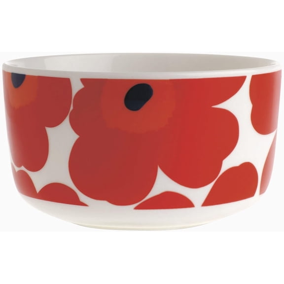 MARIMEKKO - Unikko Oiva Stoneware Bowl Red Poppy, 1 Count Pack of 1