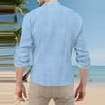 thumbnail image 5 of IYTR Mens Cotton Henley Shirts Long Sleeve Collar Button Casual Loose Lightweight T-Shirts with Pocket (Sky Blue,S), 5 of 9