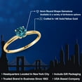 thumbnail image 2 of Gem Stone King 14K Yellow Gold London Blue Topaz Engagement Ring for Women | 1.10 Cttw | Round 6MM | Gemstone November Birthstone | Size 8, 2 of 6