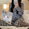 thumbnail image 4 of Pijamas navideños a cuadros para mujer, ropa de dormir coreana, Pijamas de otoño, ropa bonita, Conjuntos de pantalones de 2 piezas, ropa de descanso, traje de Pj, 4 of 4