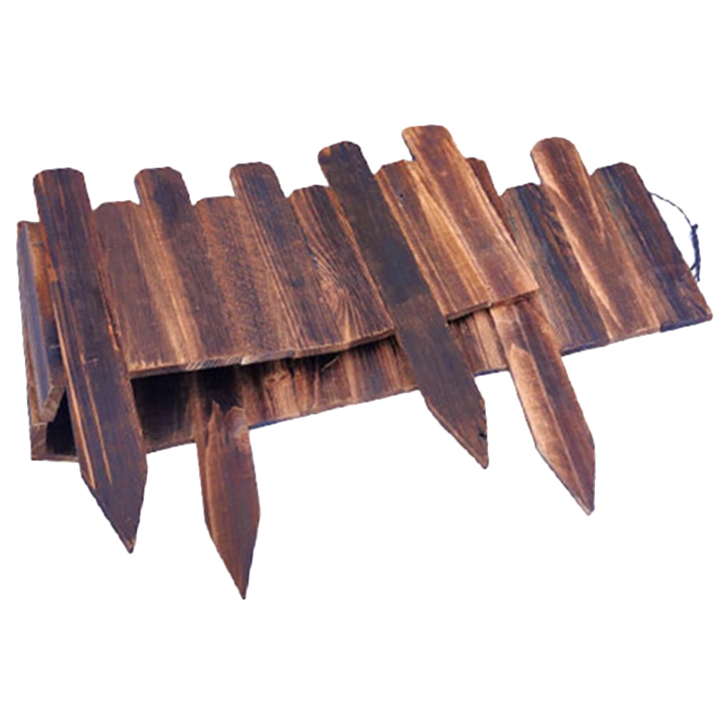TAILTOSS Wood Garden Fence 1 Set Bendable Natural Wood Edging 120x35x1 Inch for Outdoor Yard