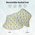 thumbnail image 2 of Yiaed Blue White Striped Sunflower Print Reflective Stripe Bucket Hat Unisex Funny Outdoor Fisherman Cap Beach Sun Hat, 2 of 5