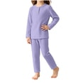 thumbnail image 3 of Asxite Toddler Girls Fall Outfits Solid Crewneck Top Straight Leg Pants Casual Breathable 2 Piece Set 2T, 3 of 6