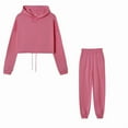 thumbnail image 6 of 2025 Fall Winter Women's Long Sleeve Sports Leisure Two-Piece Set Casual Loose Fit Outfit for Gym Yoga Running Daily Wear, 6 of 12