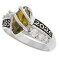 thumbnail image 3 of JackAni 14k White Gold Simulated Peridot August Birthstone 2026 Class Graduation Ring - Size 5.25, 3 of 5