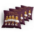 thumbnail image 5 of Ambesonne Animal Throw Pillow Cover 4 Pack, Dancing Ballerina Words, 18", Maroon and Marigold, 5 of 7