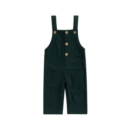 

Canrulo Toddler Baby Boys Girls Overall Sleeveless Corduroy Dungarees Jumpsuit Casual Bodysuit Green 4-5 Years