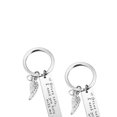 thumbnail image 2 of 2 Pack Drive Safe Keychains With Pendant I Need You Here With Me, I Love You Keychain Silver 1, 2 of 3