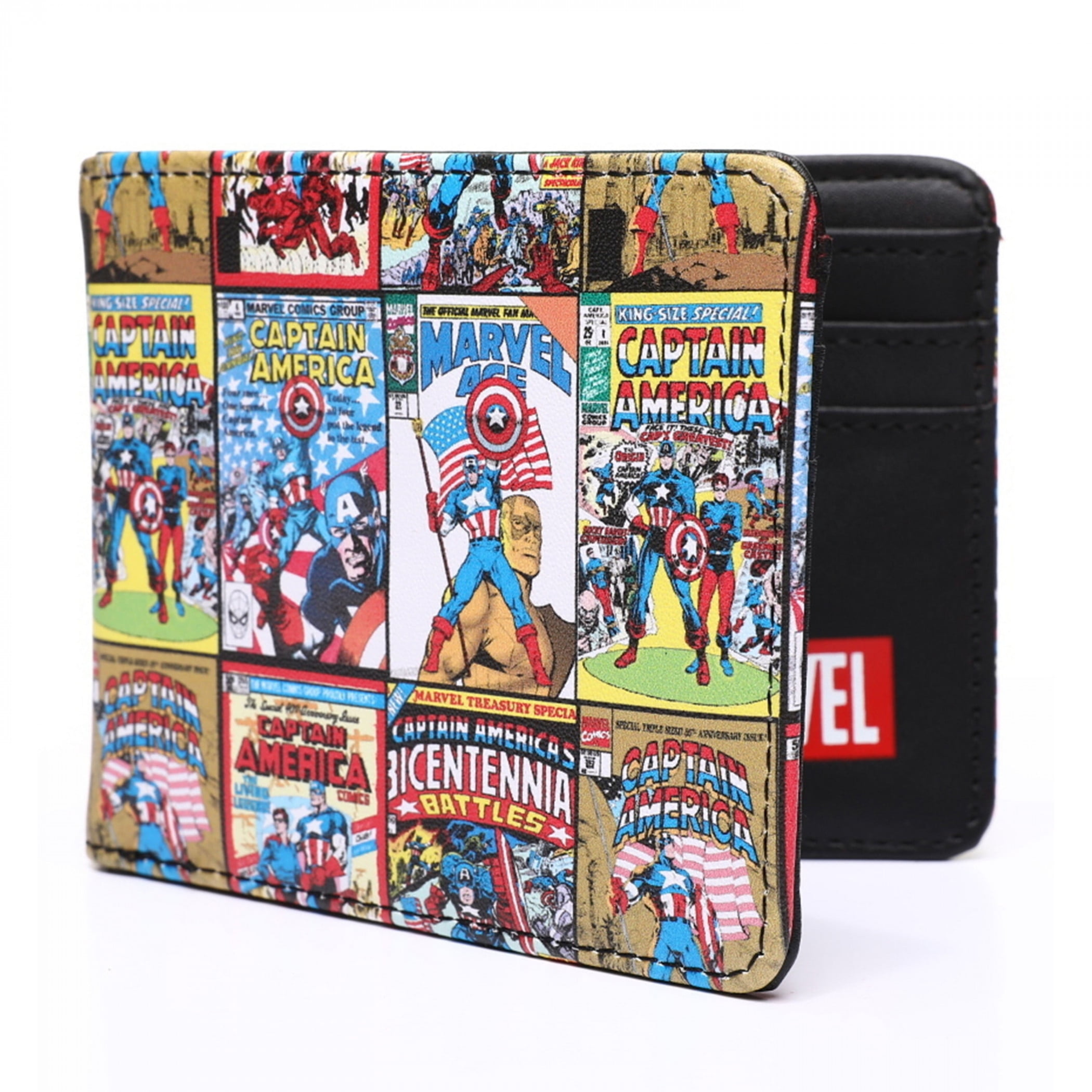 Superman Hero Picture Insert Bi-Fold Faux Leather Red Wallet