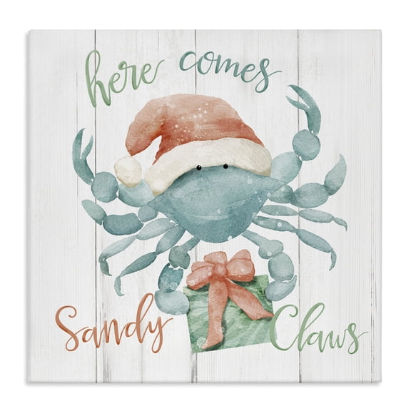 Stupell Industries Tropical Nautical Sandy Claws Crab Canvas Art, 30 x 30, by Deane Beesley
