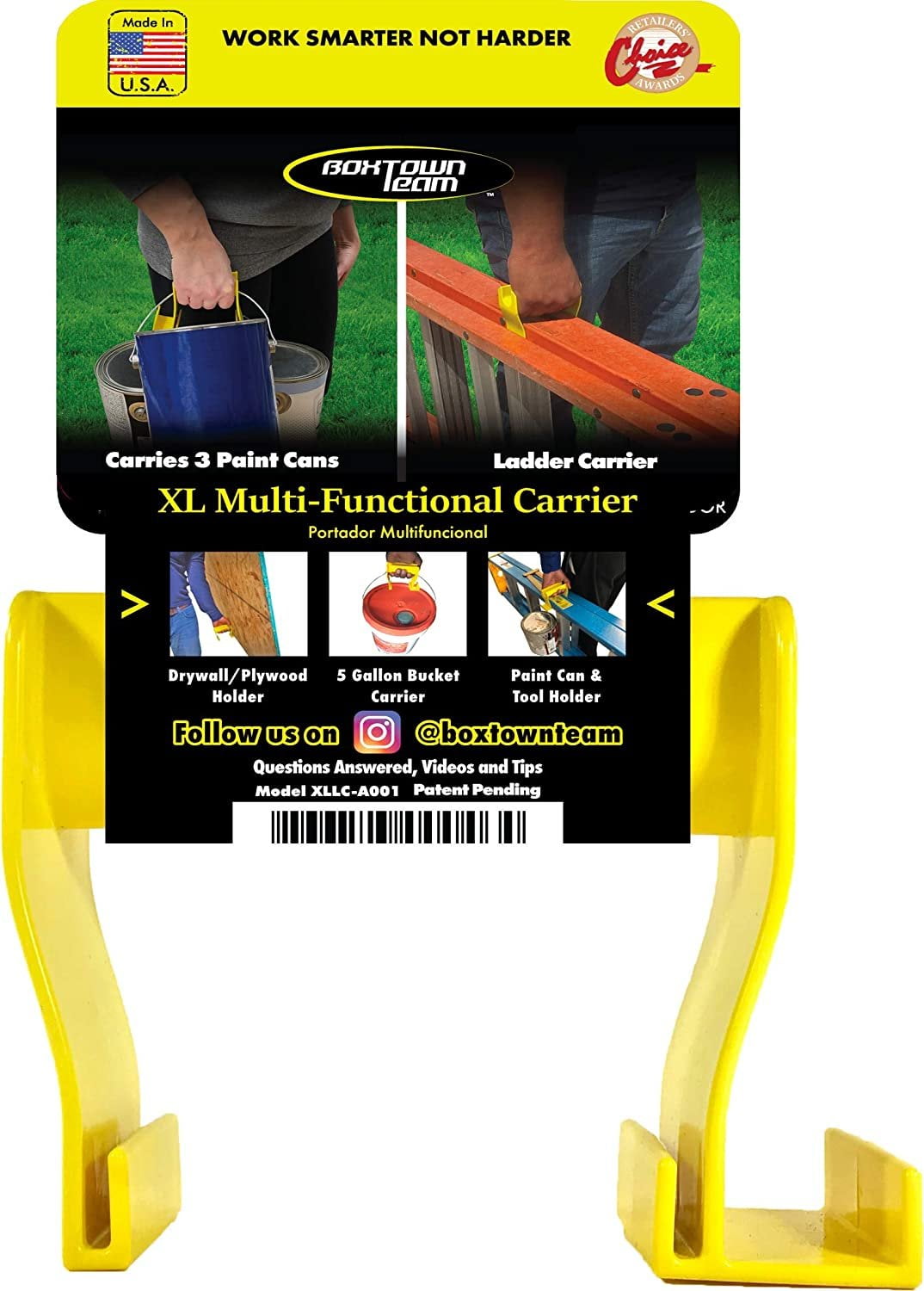 Boxtown Team Ladder Carrier XL Yellow Ladder accesories Ladder Handle