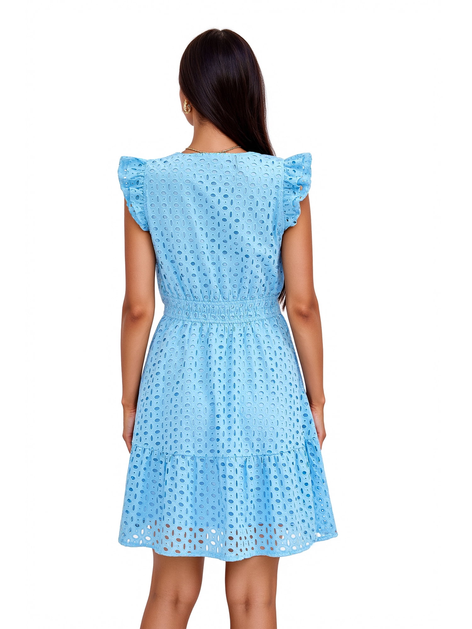 Women’s Pretty Garden LS VNEK BTN FRNT MINI DRSS - MINI CAP SLEEVE DRESS