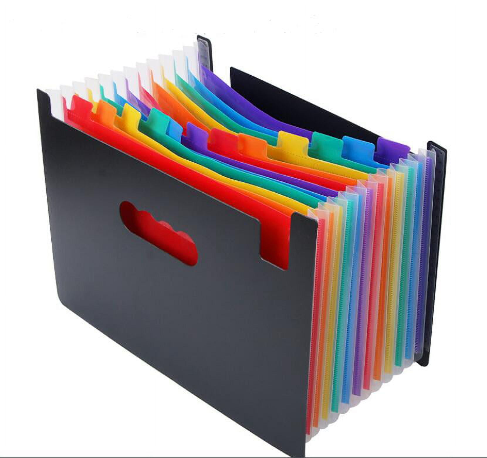 Expanding File Folder with Portable-Handle Document Organizer Briefcase Business Filing Bag A4