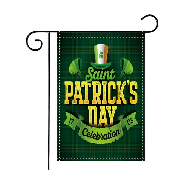 Bandera de jardín del Día de San Patricio, bandera de patio, decoración exterior, accesorio fotográfico, jardín vertical Estilo A