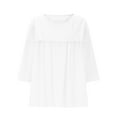 thumbnail image 5 of Feancey Linen Blouses for Women 3/4 Sleeve Dressy Casual Tops Solid Color Loose Beach Shirts Summer Vacation Clothes White XXL, 5 of 7