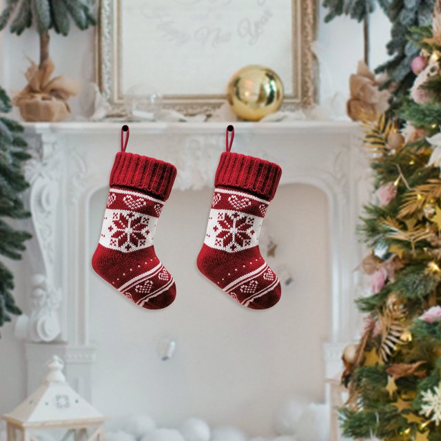 Home Decor 2PC Christmas Stocking Big Xmas Stockings Decoration Santa Snowman Reindeer Stocking Christmas Decorations And Party Accessory