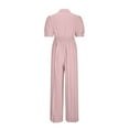 thumbnail image 4 of Women Jumpsuits 2025 Summer Casual Loose Short Sleeve Wide Leg One Piece Jumper Romper Outfits Trendy Clothes Pink XXXXXL, 4 of 6