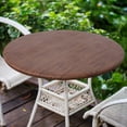 thumbnail image 6 of decorUhome Waterproof Vinyl Fitted Table Cloth For 57"-68" Round Tablecloth, Wipeable Elastic Table Cover , Oak, Indoor or Outdoor, 6 of 7