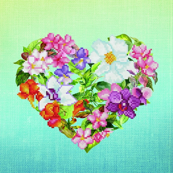 Diamond Dotz Flower Heart Floral Diamond Painting Kits for Adults - Diamond Art Kits a Relaxing Creative Craft Kit with Dotz Gems 15"x15"
