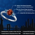thumbnail image 2 of Gem Stone King 925 Sterling Silver Ring Oval Garnet and Persian Blue Moissanite (1.96 Cttw), 2 of 6