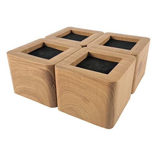 MIIX HOME / Bed Risers 3 Inch | Heavy Duty Wooden Color Furniture Riser