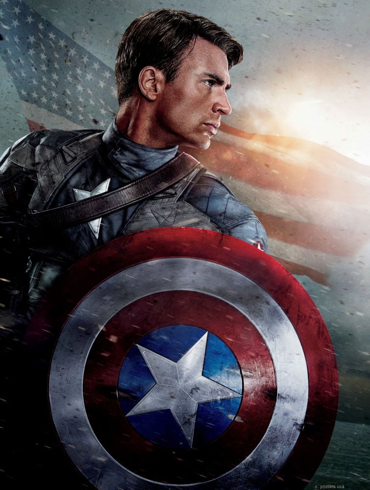 hjælper Hammer Kirkegård Captain America Movie Poster Metal Print 12In x 16In 12x16 Multi-Color  Square Adults Best Posters - Walmart.com