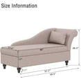 thumbnail image 2 of Yongqiang Indoor Storage Chaise Lounge Upholstered Fabric Lounge Chair Living Room Bedroom Corner Small Chaise Sofa Recliner with Wood Legs (Right Arm) Tan, 2 of 7