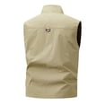 thumbnail image 4 of Utility Vest for Men with Pockets Summer, Outdoor Lightweight Outerwear Vest for Hiking Fishing Photo Work, Khaki XS, 4 of 5