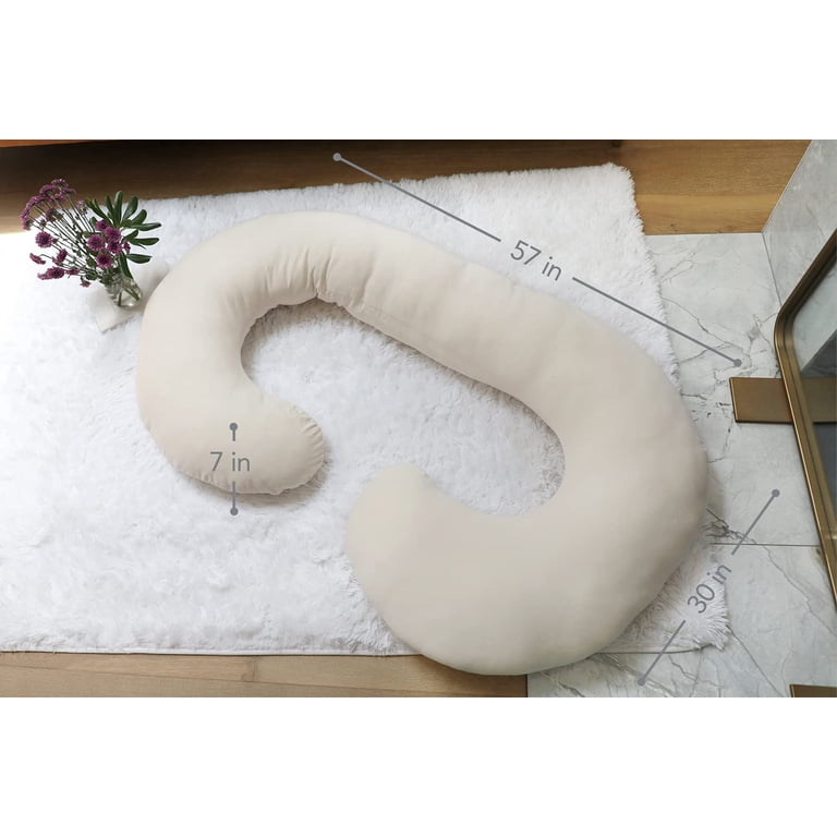 PharMeDoc Organic Cotton C-Shaped Pregnancy Pillow for Side