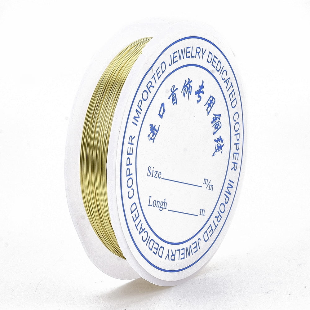 Round Copper Jewelry Wire Gold 24 Gauge 0.5mm about 26.24 Feet(8m)/roll 10 rolls/group