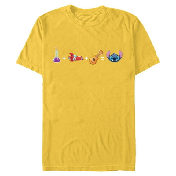 Disney Lilo & Stitch Emoji Code Formula - Short Sleeve Blended T-Shirt for Adults - Customized-Yellow