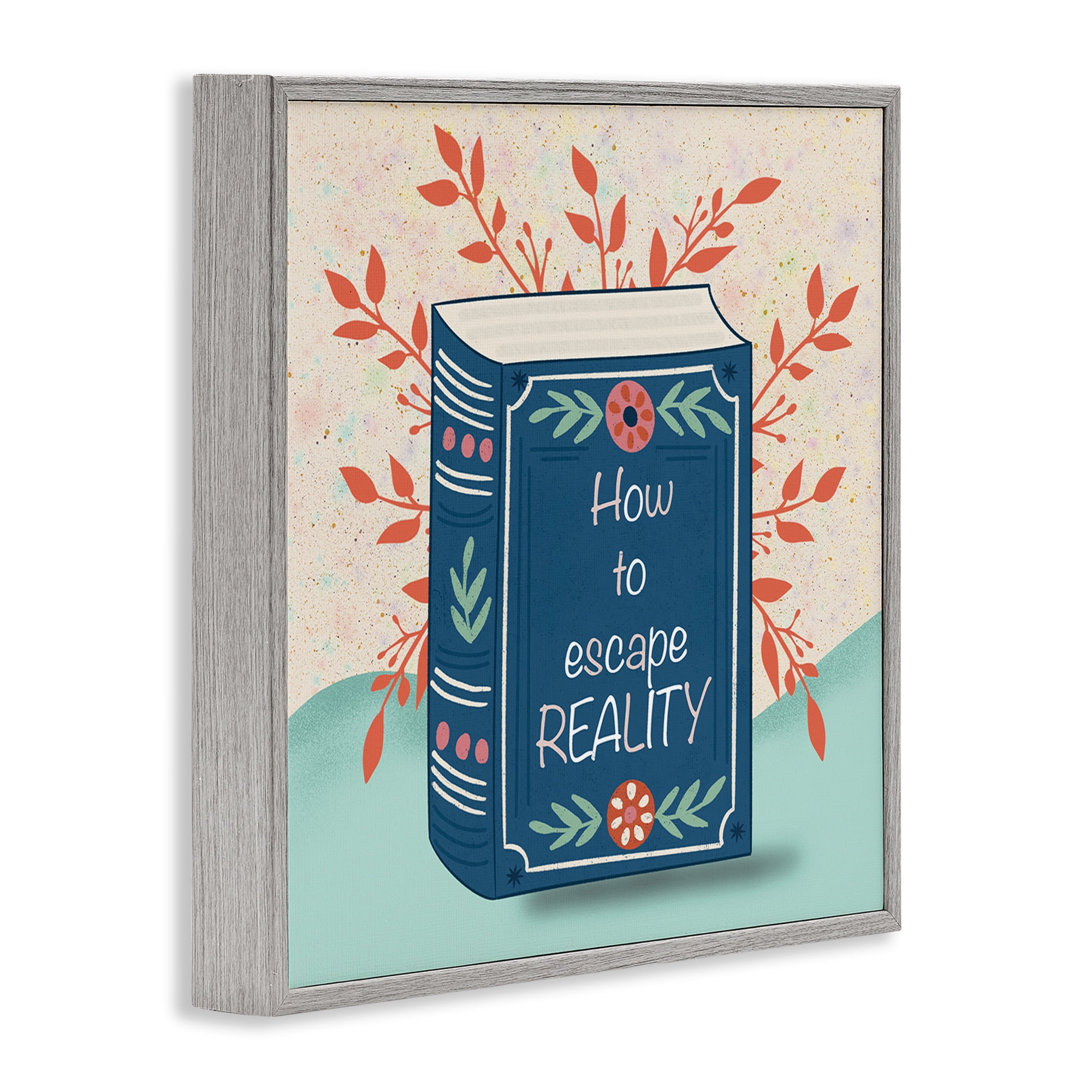 Stupell Industries How To Escape Reality Gray Framed Giclee Art, design by Julia Frost