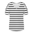 thumbnail image 4 of Jamicy Casual Blouses for Women Gift for Women Summer Women Cold Shoulder Tops Casual Loose Hollow Out Short Sleeve T Shirt V Neck Tops Blouses, 4 of 6