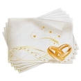 thumbnail image 1 of Ambesonne Wedding Place Mats Set of 4, Rings Heart 3D Style, Standard Size, Marigold White, 1 of 6