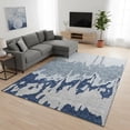 thumbnail image 2 of HomeRoots 676158 10 x 14 ft. Sky Blue & Beige Abstract Washable Machine Made Rectangle Area Rug with UV Protection, 2 of 9