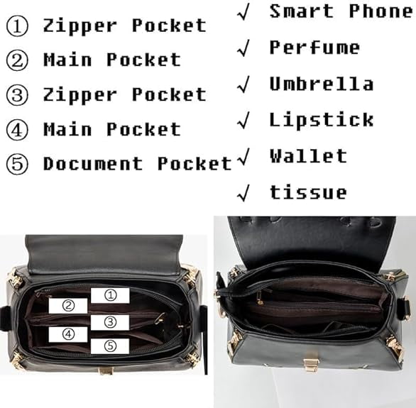 Women's Handbags and Purses Casual Messenger Embroidered Top Handle Satchel Trendy Work Crossbody Shoulder Bags