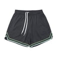 thumbnail image 6 of Men's Athletic Shorts Solid 2 in 1 Layered Elastic Waist Drawstring Inner Brief Breathable Quick Dry 5 Inch Gym Running Workout Shorts Dark Gray 3XL, 6 of 6