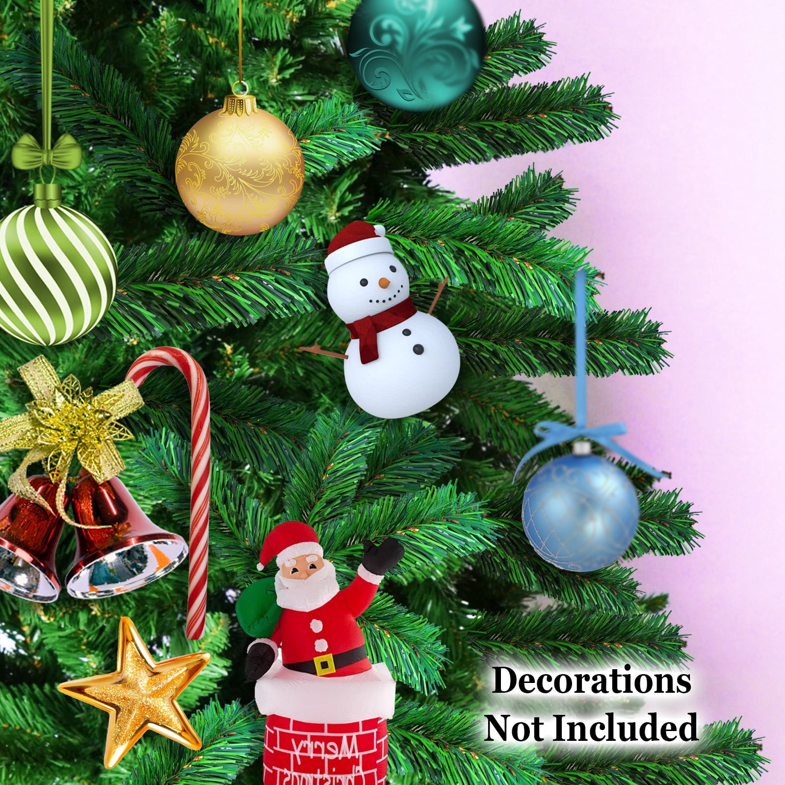 Sunrise 7.5\' Artificial Classic Pine Christmas Tree with Metal Stand (Green)
