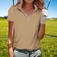 thumbnail image 5 of Mifsaly Womens V Neck Zipper Shirts Summer Casual Short Sleeve Slim Fit Athletic Tops Lightweight Breathable Golf Work Daily Tee XXL, 5 of 5