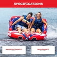 thumbnail image 5 of Airhead Stars & Stripes Big Mable Inflatable Heavy-Duty Nylon Covered Towable Tube, 1-2 Riders, Max Weight 240 lbs, 5 of 6