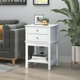 thumbnail image 4 of HOMCOM Modern End Table, Nightstand Bedside Table with Drawer White, 4 of 10