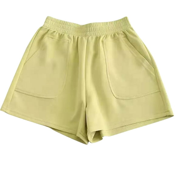 BUIgtTklOP no boundaries Women'S Short Plus Size Women'S Solid Color High Waisted Loose Slimming Wide Leg Shorts Solid Color Casual Shorts