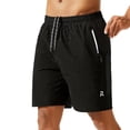 thumbnail image 4 of Hurxie Men's Athletic Running Shorts Quick Dry Workout Shorts Lightweight Sports Gym Basketball 7"/ 9"/ 5" Tennis Hiking Black,S, 4 of 7