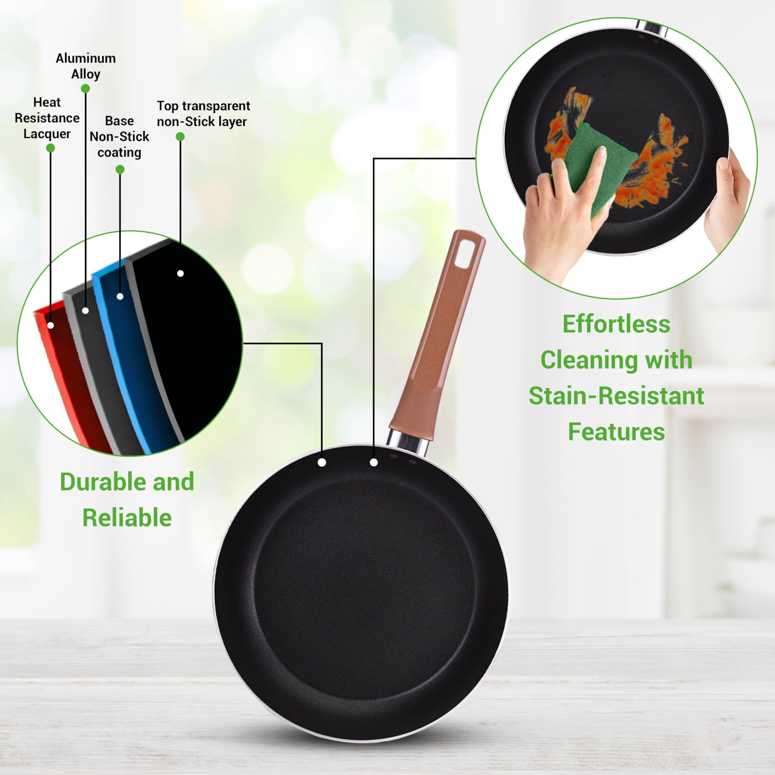 NutriChef Kitchenware Pots & Pans - Stylish Kitchen Cookware Set, Non-Stick (13-Piece Set)