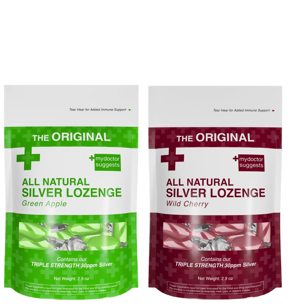 Organic Silver Lozenges Wild Cherry and Green Apple (2Pack) Throat