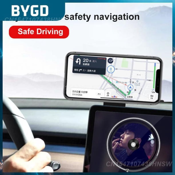 Mobile Phone Bracket Durable Portable Car Magnetic Mobile Phone Bracket Magnetic Suction For Tesla Model3 Car AccessoriesredChina He Qiyong unisex