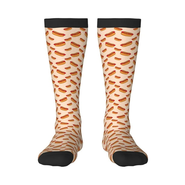 Balery Hot Dog 2 Calcetines novedosos Calcetines deportivos Calcetines hasta la rodilla Calcetines de algodón Calcetines originales y geniales